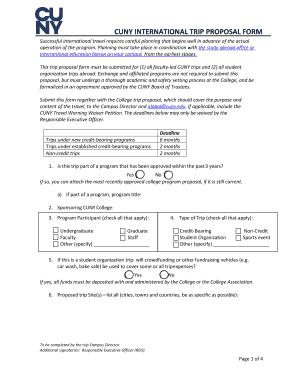 CUNY INTERNATIONAL TRIP PROPOSAL FORM