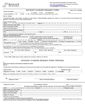 Account Closure Request Form