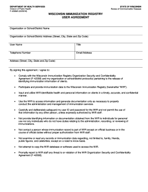 The WIR User Agreement, F 42008A  Form