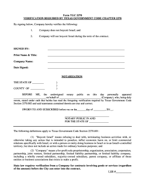 TGC 2270 Verification Form