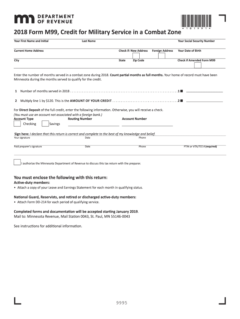  M99 Form 2018