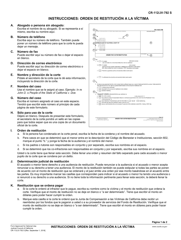  JV 219 INFO S INSTRUCTIONS Judicial Council Forms 2018-2024