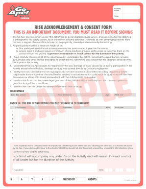 Go Ape Consent Form