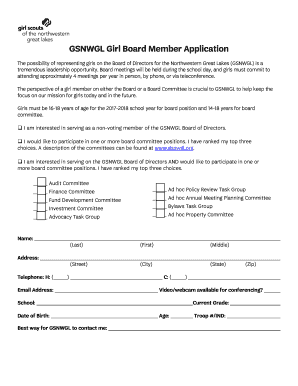 Board Member Application Form