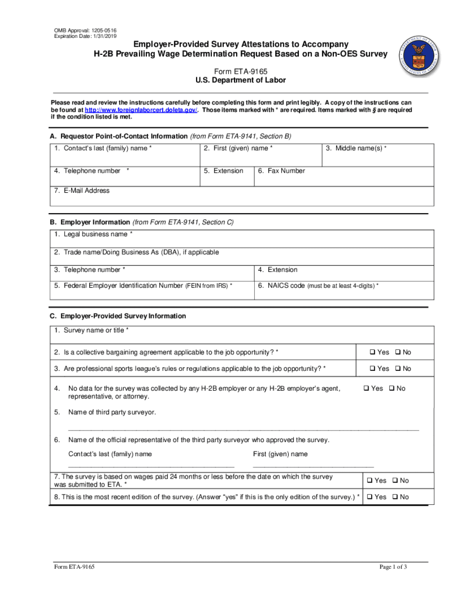  Labor Condition Application for Nonimmigrant Workers Form ETA 2019-2024