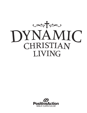Dynamic Christian Living Teacher&#039;s Manual PDF  Form