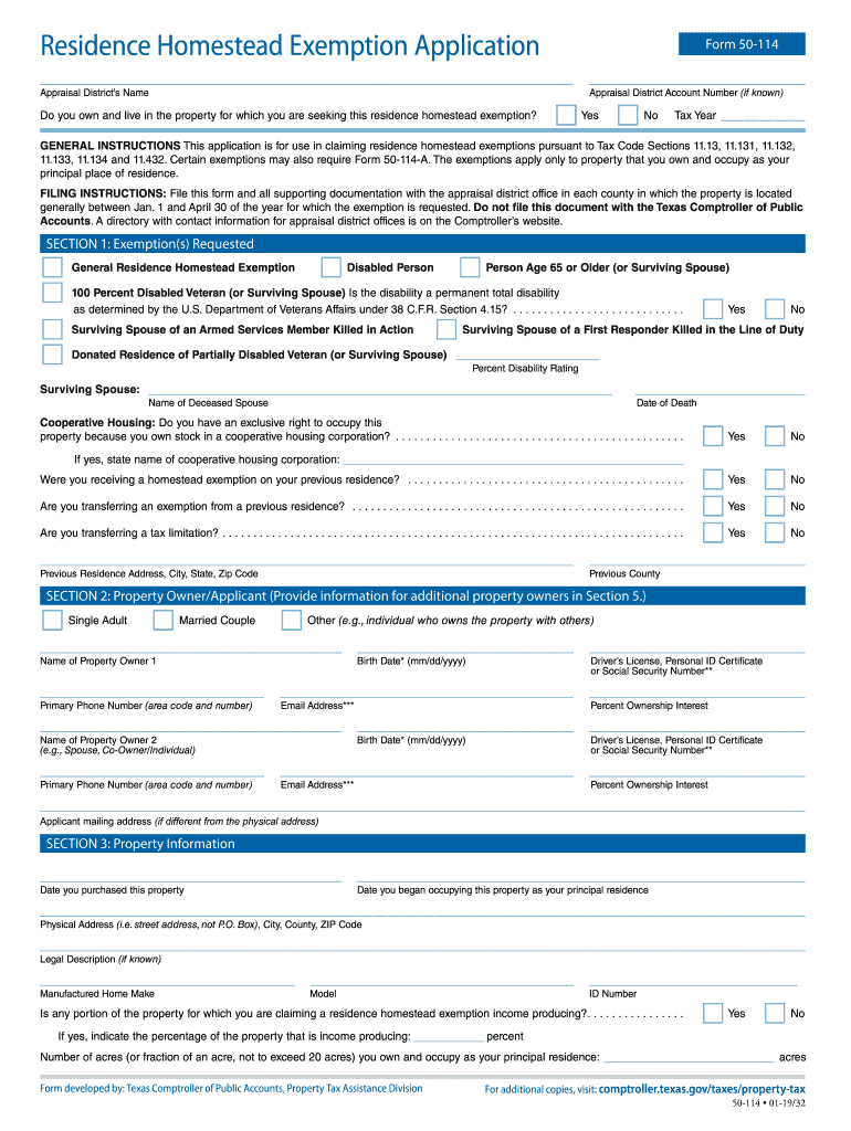 Property Tax Form 50 114