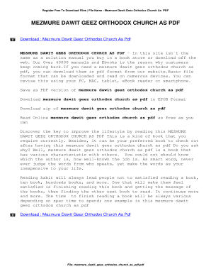 Mezmure Dawit PDF Form