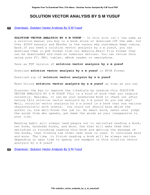 Vector Analysis by Sm Yusuf Solution  Form