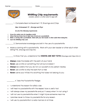 Whittling Chip Requirements PDF  Form