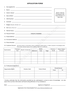 Po Box 3113 Application Form