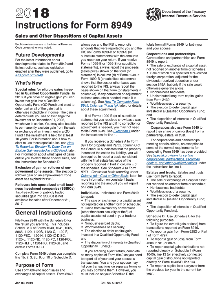  Form 8949 Tax Form 2018