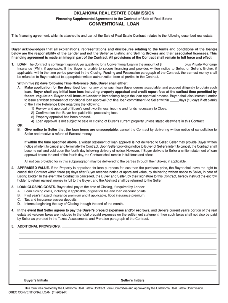 Orec Conventional Loan  Form