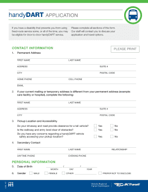  HandyDART APPLICATION Bctransit Com 2018