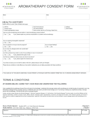 Aromatherapy Consent Form