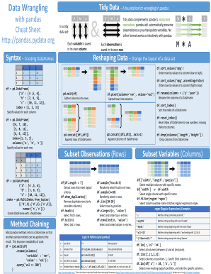 Pandas Cheat Sheet PDF  Form