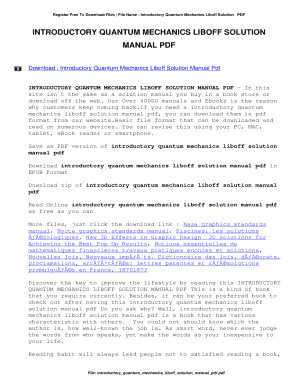 Liboff Solution Manual PDF  Form