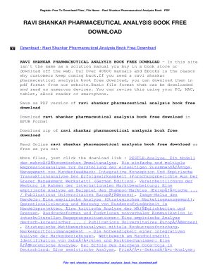 Pharmaceutical Analysis by Dr S Ravishankar PDF  Form