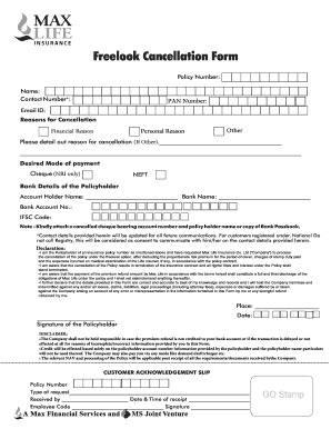  Look Cancellation Form 2013