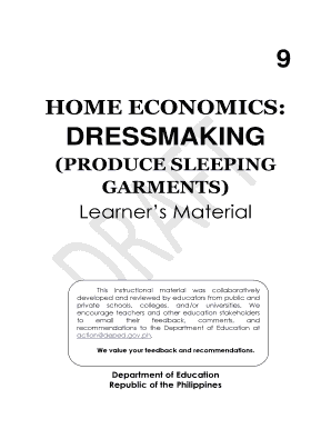 Tle Dressmaking Module Grade 9 Answer Key  Form