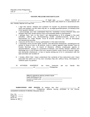 Waiver Quitclaim  Form