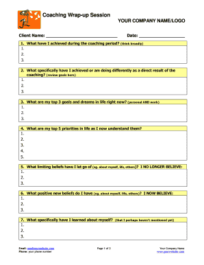 Coaching Questionnaire  Form