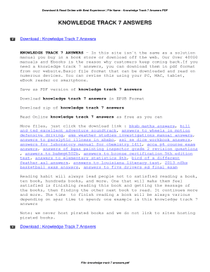 Knowledge Track 7 Answer Key  Form