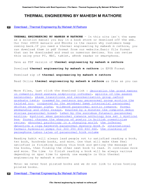 Thermal Engineering Mahesh M Rathore PDF  Form