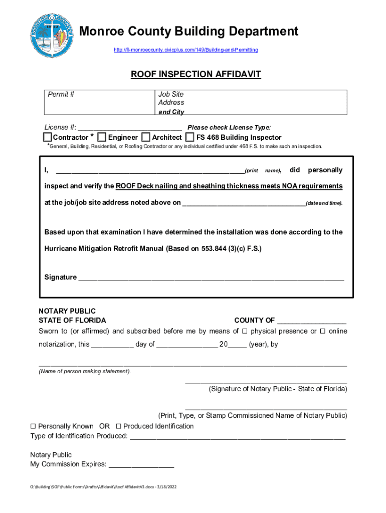 Monroe County Building Department Lower Keys Offic  Form