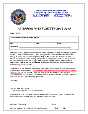 Get and Sign VA LETTER VA STYLE VERSION 6 0 Tennessee Valley Healthcare 2018 Form