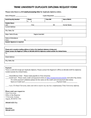  Please Note There is a 4 5 Week Processing Time for Duplicate Diploma Orders 2018-2024