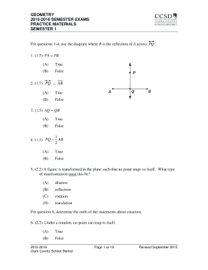  Geometry Semester 1 Exam Answers Ccsd 2015-2024