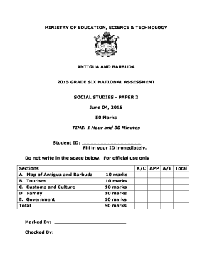 Ministry of Education Antigua  Form