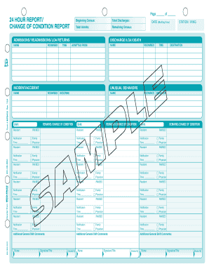 24 Hour Report Change of Condition Report Form