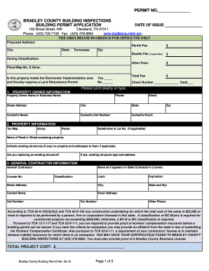 Building Permit Bradley County, TN  Form