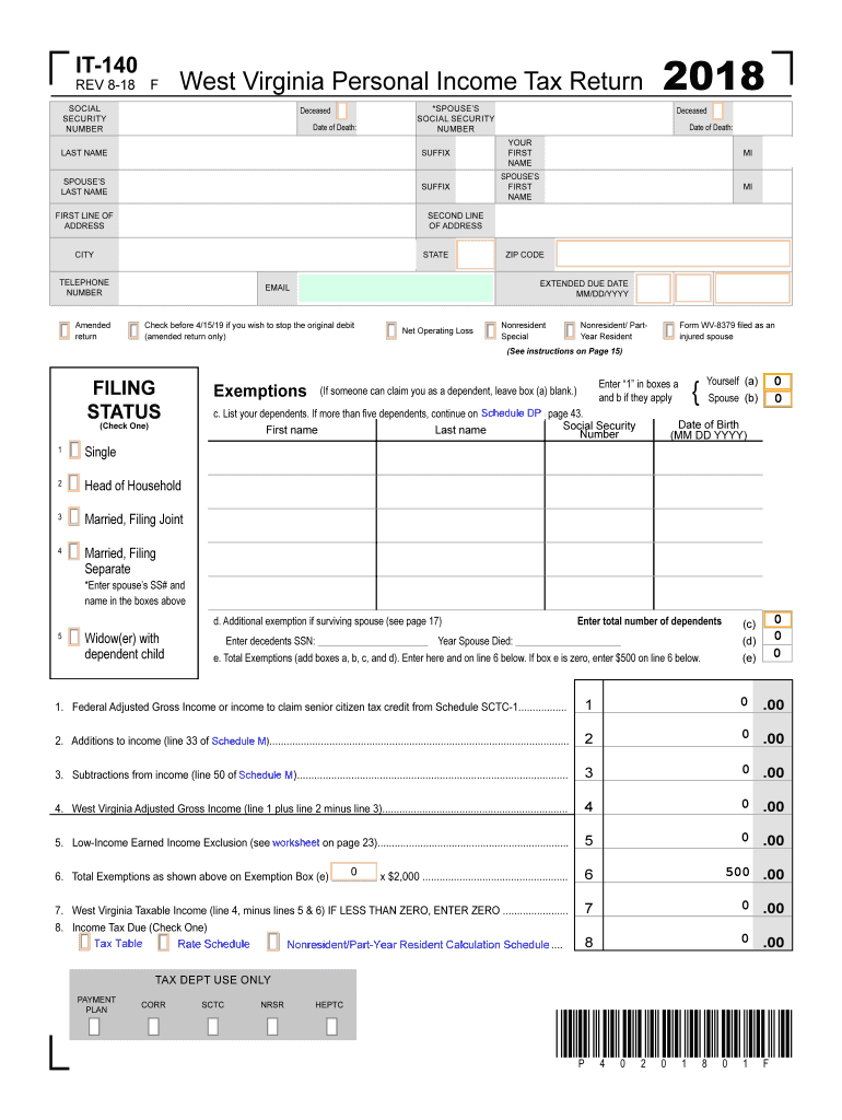 Wv Tax Form it 140