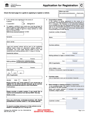  Application for Registration Nsw 2016-2024