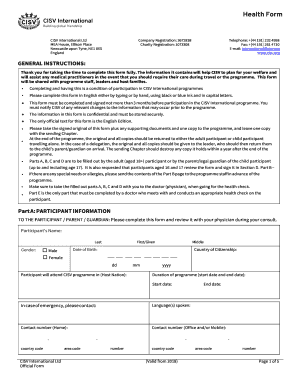 Child Travelling Alone Legal Form for Ages 16 CISV