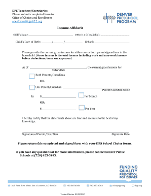 Income Affidavit If You Have Any Questions or for the Commons  Form