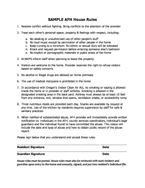 Afh House Rules Washington State  Form