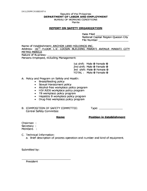 Dole Bwc Ohsd Ip 5  Form