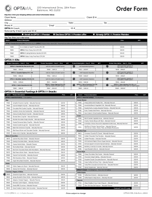 Optavia Fuelings List PDF  Form