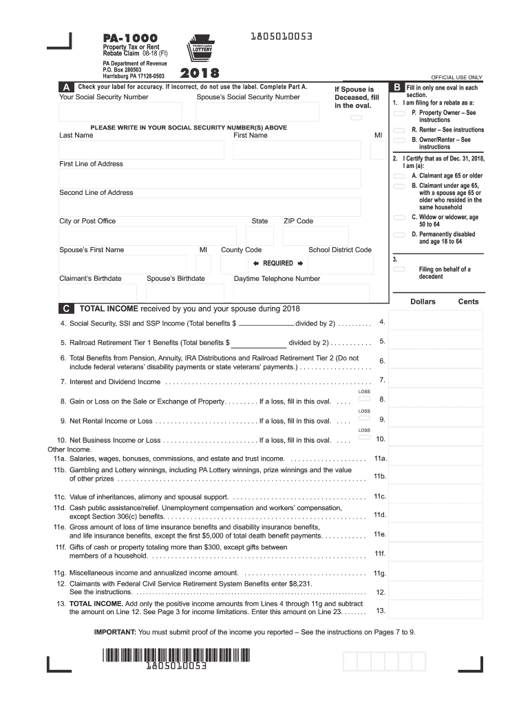  Pa 1000 Form 2018