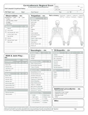 Cervicothoracic Regional Exam Observation Prohealthsys  Form