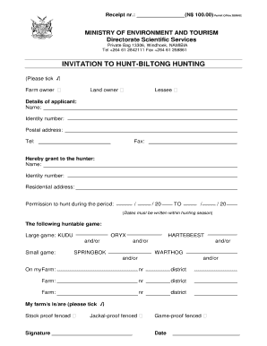  INVITATION to HUNT BILTONG HUNTING Gov 2009-2024