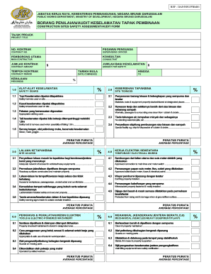 BORANG PENILAIANAUDIT KESELAMATAN TAPAK PEMBINAAN  Form