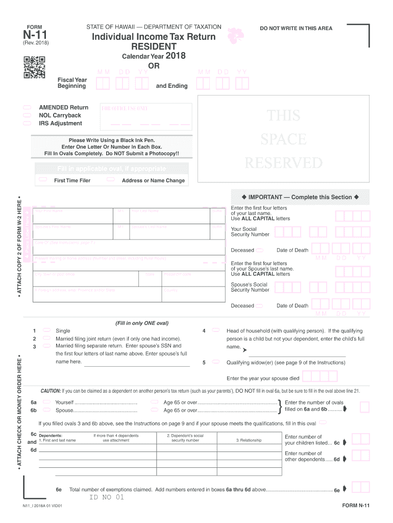 Get and Sign Hawaii State N 11 Forms 2018-2022