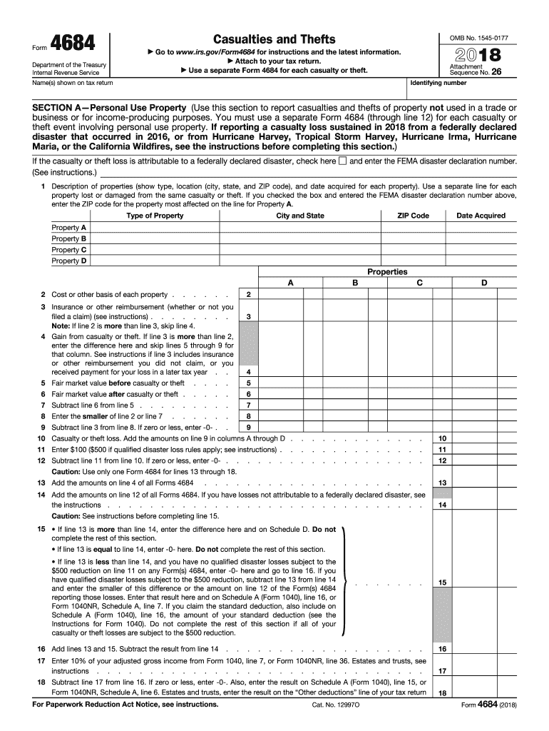 Get and Sign Printable Form 4684 2018-2022