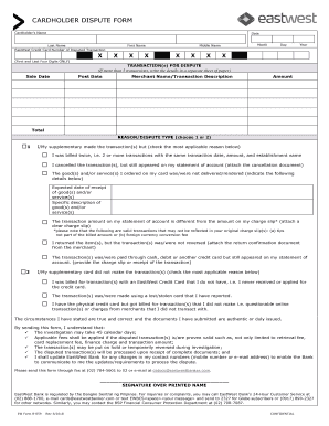 Eastwest Dispute Form