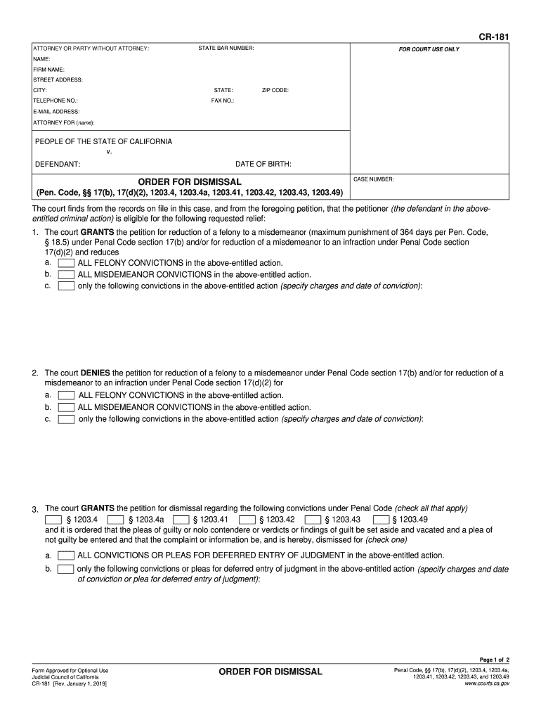  Form Cr 181 2019-2024